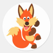 Niedlich Dancing Cartoon Fox Sticker (Vorderseite)