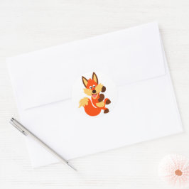Niedlich Dancing Cartoon Fox Sticker