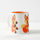 Niedlich Dancing Cartoon Fox Tasse (Vorderseite Links)