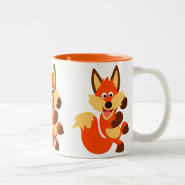 Niedlich Dancing Cartoon Fox Tasse