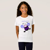 Niedlich Dancing Cartoon Lila Bee Lavender Wings T-Shirt (Vorne ganz)