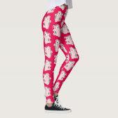 Niedlich Dancing Cartoon Pig Muster Leggings (Rechts)