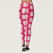Niedlich Dancing Cartoon Pig Muster Leggings (Rückseite)
