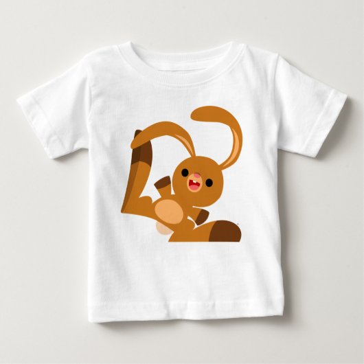 Niedlich Dancing Cartoon Rabbit Baby T - Shirt (Vorderseite)