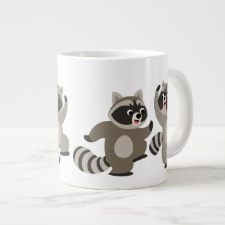 Niedlich Dancing Cartoon Raccoons Jumbo-Tasse