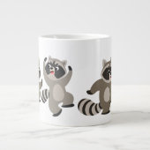 Niedlich Dancing Cartoon Raccoons Jumbo-Tasse (Vorderseite)