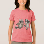 Niedlich Dancing Cartoon Raccoons Kinder T - Shirt (Vorderseite)