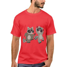 Niedlich Dancing Cartoon Raccoons