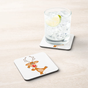 Niedlich Dancing Cartoon Rentier Untersetzer Set