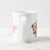 Niedlich Dancing Cartoon Schweine Jumbo Tasse (Rückseite)