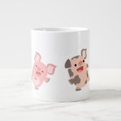 Niedlich Dancing Cartoon Schweine Jumbo Tasse (Vorderseite)
