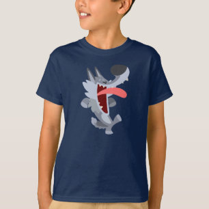 Niedlich Dancing Cartoon Wolf Children T - Shirt