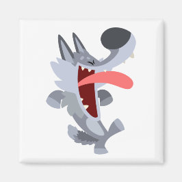 Niedlich Dancing Cartoon Wolf Magnet