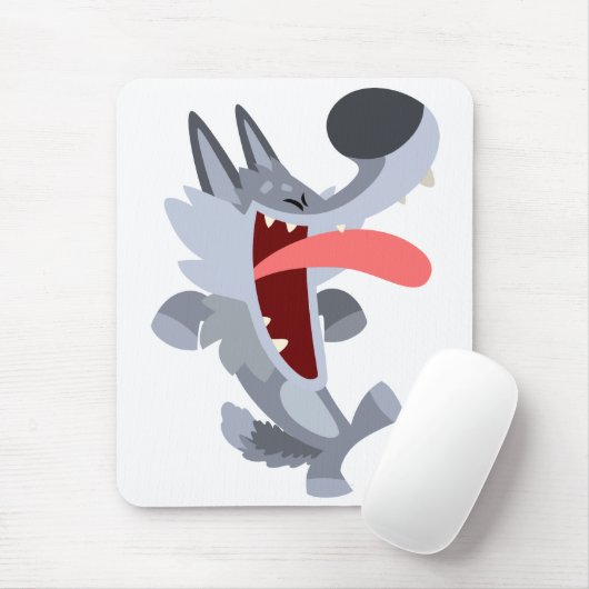 Niedlich Dancing Cartoon Wolf Mousepad (Mit Mouse)