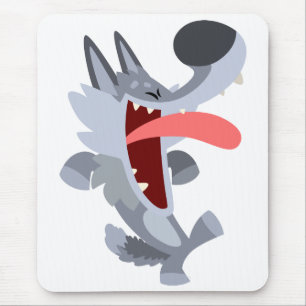 Niedlich Dancing Cartoon Wolf Mousepad