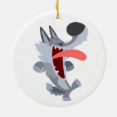 Niedlich Dancing Cartoon Wolf Ornament (Hinten)