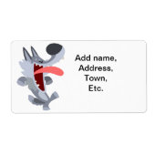 Niedlich Dancing Cartoon Wolf Shipping Label (Vorne)
