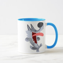 Niedlich Dancing Cartoon Wolf Tasse