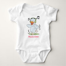 Niedlich Dancing Duck Baby Bodysuit - Music Time D