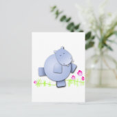 Niedlich Dancing Hippo Postkarte (Stehend Vorderseite)