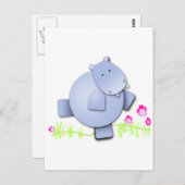 Niedlich Dancing Hippo Postkarte (Vorne/Hinten)