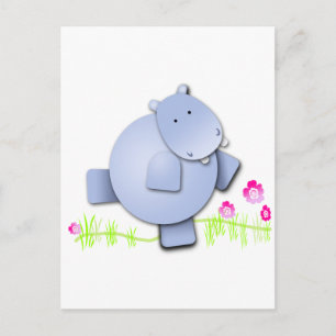 Niedlich Dancing Hippo Postkarte