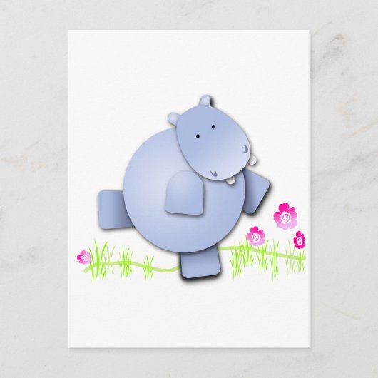 Niedlich Dancing Hippo Postkarte (Vorderseite)