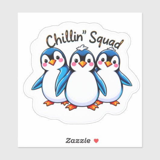 Niedlich Dancing Penguins Chillin’ Squad Sticker (Blatt)