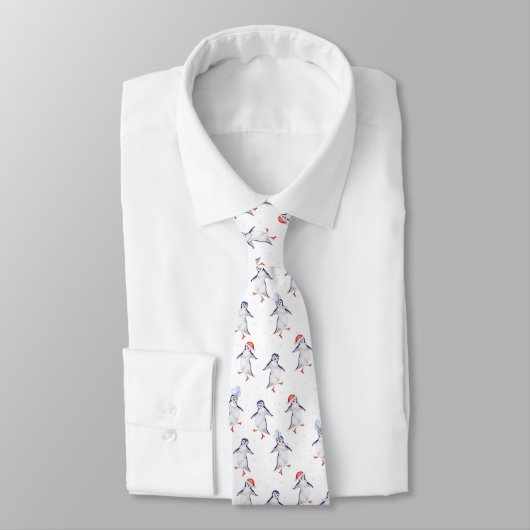 Niedlich Dancing Pinguins Pattern Neck Tie Krawatte (Gebunden)