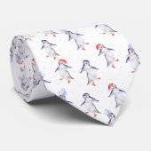 Niedlich Dancing Pinguins Pattern Neck Tie Krawatte (Gerollt)