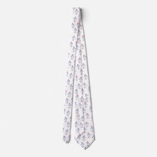Niedlich Dancing Pinguins Pattern Neck Tie Krawatte (Rückseite)