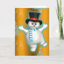 Niedlich Dancing Snowman Gold Weihnachten