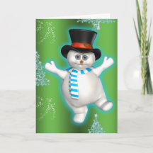 Niedlich Dancing Snowman Green Weihnachten