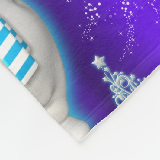 Niedlich Dancing Snowmen Blauer Weihnachtsfest Fleecedecke (Ecke)