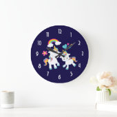Niedlich Dancing Unicorns Magischer Regenbogen & S Große Wanduhr (Zuhause)