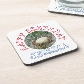 Niedlich Dandelion Happy Birthday Getränkeuntersetzer (Linke Seite)