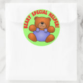 Niedlich dank eines sehr speziellen Helfers Runder Aufkleber (Tasche)