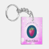 Niedlich dankbar und gesegnet Erdbeere hinzufügen Schlüsselanhänger (Vorderseite links)