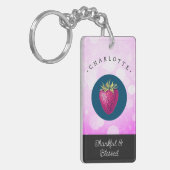 Niedlich dankbar und gesegnet Erdbeere hinzufügen Schlüsselanhänger (Vorderseite links)