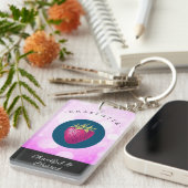 Niedlich dankbar und gesegnet Erdbeere hinzufügen Schlüsselanhänger (Vorderseite rechts)