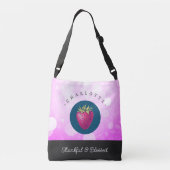 Niedlich dankbar und gesegnet Erdbeere hinzufügen Tragetaschen Mit Langen Trägern (Rückseite)