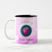 Niedlich dankbar und gesegnet Erdbeere hinzufügen Zweifarbige Tasse (Links)