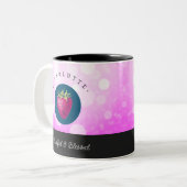 Niedlich dankbar und gesegnet Erdbeere hinzufügen Zweifarbige Tasse (Vorderseite Links)