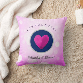 Niedlich dankbar und gesegnet Herz, Ihren Namen ro Kissen