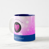 Niedlich dankbar und gesegnet Herz, Ihren Namen ro Zweifarbige Tasse (Vorderseite Links)