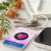 Niedlich Dankbares und gesegnetes Herz, Ihren Name Schlüsselanhänger (Vorderseite rechts)