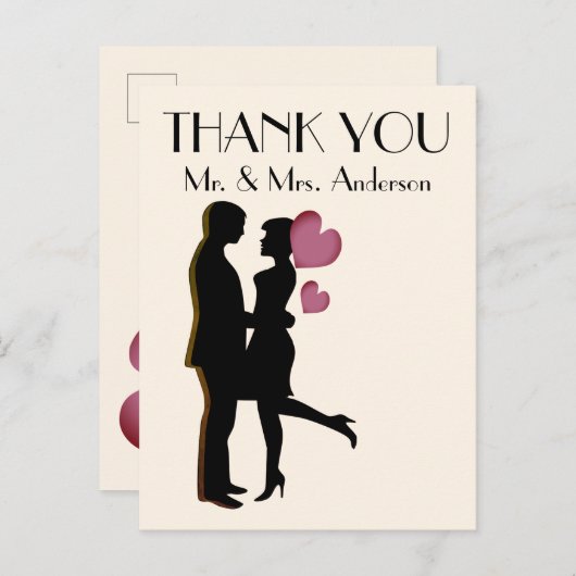 Niedlich danke an die Postkarte (Vorne/Hinten)