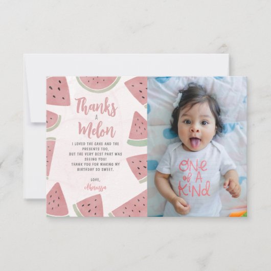 Niedlich Danke an Melon Watercolor Watermelon Gebu (Vorderseite)