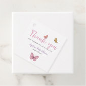 Niedlich Danke Butterfly Girls Babydusche Geschenkanhänger (Beispiel)