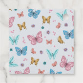 Niedlich Danke Butterfly Girls Babydusche Geschenkanhänger (Rückseite)